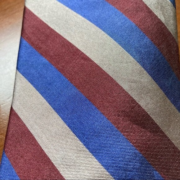 DAMON Vintage Silk Diagonal Striped Purple Pink Blue Tie 57 x 3 inches - Picture 10 of 12